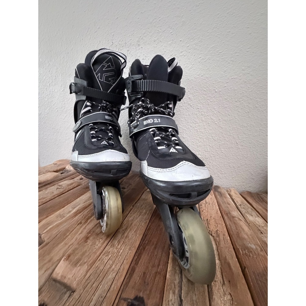 Vintage rare K2 EXO 2.1-M Inline Skates Size 11 Black Silver Recreational Skates